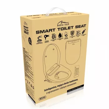 MEDIA-TECH Smart Toilet Seat MT5705 Electronic Bidet su šildoma sėdyne, šilto vandens plovimu, džiovintuvu, dezodorantu, naktine šviesa, nuotolinio valdymo pultu