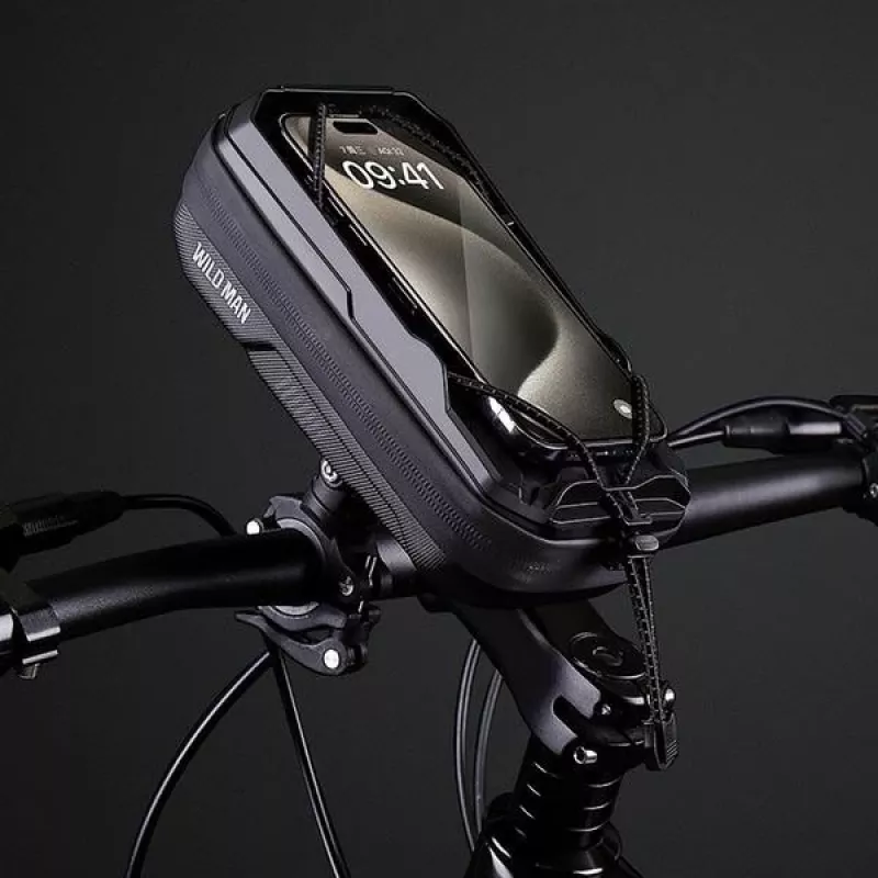 WILDMAN Bicycle Frame Bag su Telefono Laikikliu, Juoda, 1L