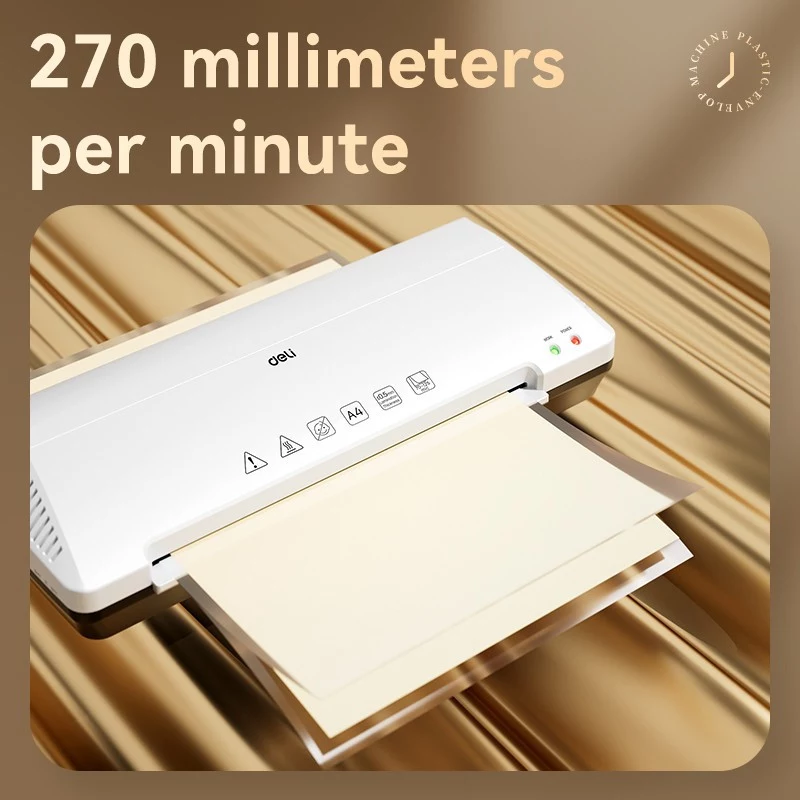 DELI Office Laminator ET102 A4 - Karštas ir šaltas laminavimas, 2 volai, 250 mm/min, juodos spalvos