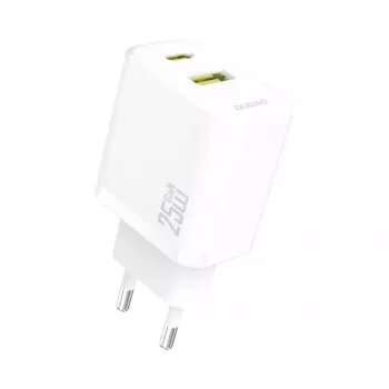 Dudao A26TEU GaN 25W USB-C USB-A Wall Charger White