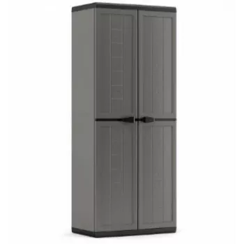 KETER Garden Wardrobe Jolly IT - pilka/juoda, 200L, užrakinama lauko spintelė