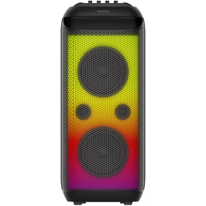 SENCOR Partycon BOOST Power 250W nešiojamas Bluetooth vakarėlių garsiakalbis su TWS, IPX4, LED, FM radiju, karaoke ir mikrofonu