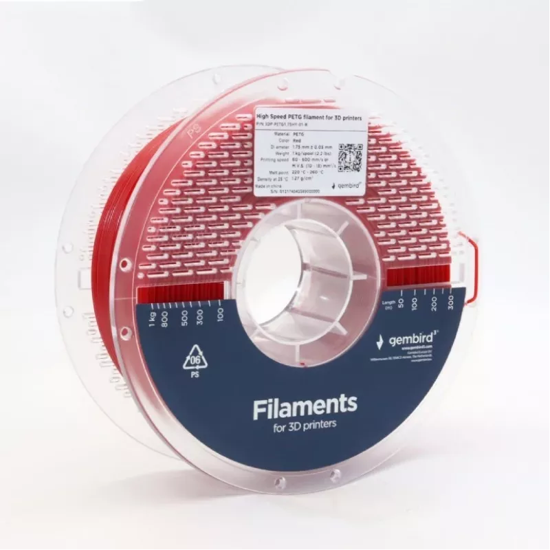 GEMBIRD Filament PETG High Speed, 1.75 mm, 1 kg, Red