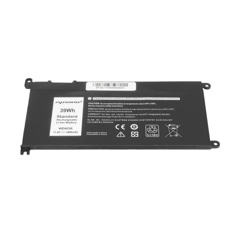 MITSU baterija WDX0R P75F P62F P66F T2JX4 WDXOR, skirta Dell - 3400 mAh (39 Wh)