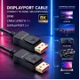 Qoltec DisplayPort v2.1 laidas, vyriškas-į-vyrišką, 8K 54G, 5m, juodas