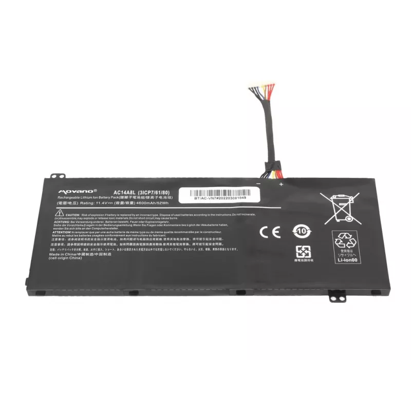 MOVANO Akumuliatorius AC14A8L AC15B7L, skirtas Acer VN7 Nitro V15 V17 - 4600 mAh (52 Wh)