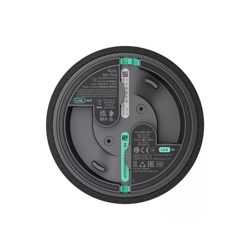 Logitech Rally Mic Pod 2 – visakryptis mikrofonas, RJ-45, grafito spalvos