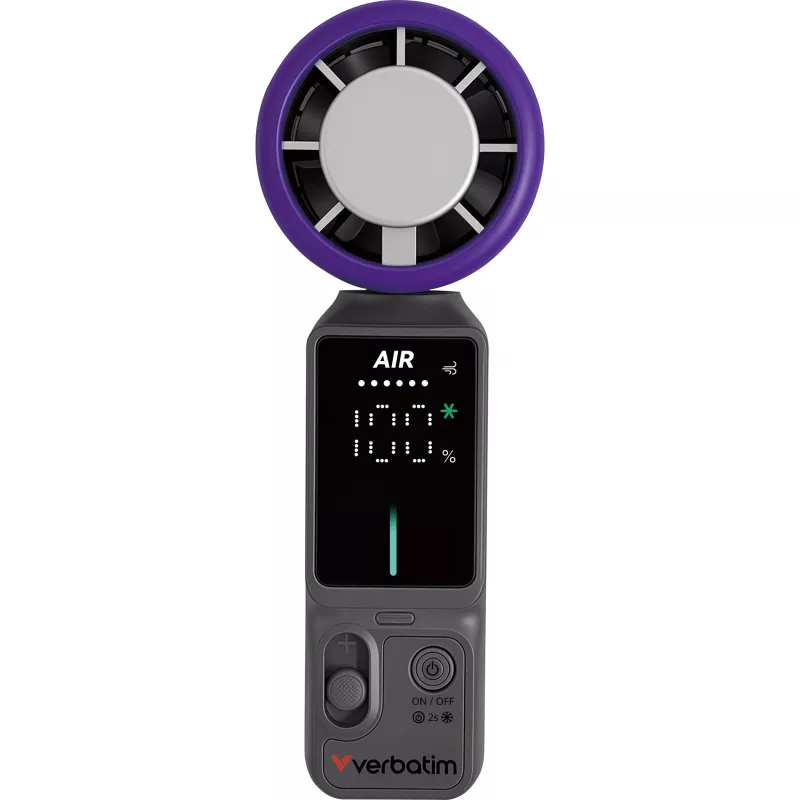 Verbatim Cool'n' Go Ice Touch Pro nešiojamasis ventiliatorius pilka/violetinė