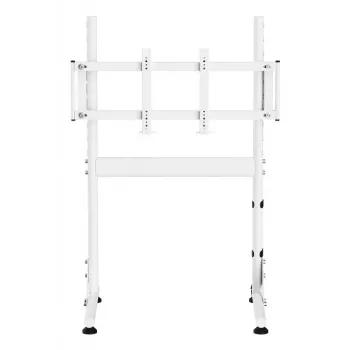 Oplite Nitrokart Monitor Stand V2 White – plieninis monitoriaus stovas su integruotu laidų valdymu, 15kg talpa