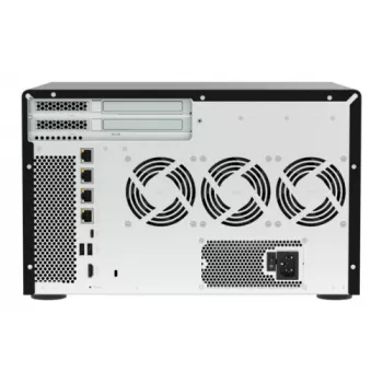 QNAP TVS-h1277AX-R5-16G 12 vietų QuTS hero NAS, AMD EPYC 7232P 8 branduolių, 64GB DDR4 ECC, 2x25GbE SFP28, 2x2.5GbE, 12x U.2 NVMe/SATA SSD lizdai