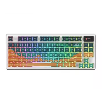 MSI Forge GK600 TKL belaidė mechaninė žaidimų klaviatūra - Mars US ANSI, tri-režimė, karštai keičiami Forge jungikliai, per klavišą RGB, PBT klavišų dangteliai