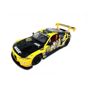 PULIO 1:24 BMW M4 GT3 liejinio modelio automobilis su šviesos ir garso efektais, atgaline trauka ir atidaromomis durimis