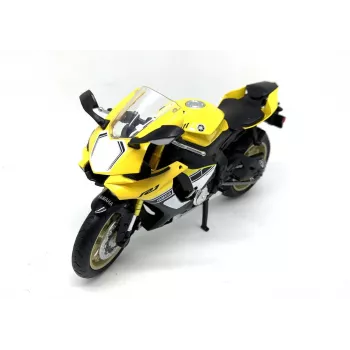 PULIO Motorcycle MSZ 1/12 Yamaha YZF-R1 geltonas liejimo modelis