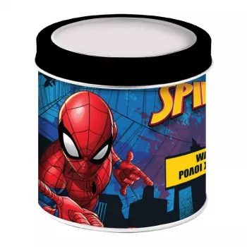 PULIO Spiderman analoginis vaikų laikrodis kolekcinėje skardinėje dėžutėje