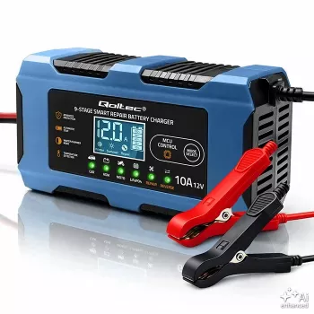 Qoltec 52668 12V 10A protingas akumuliatoriaus įkroviklis su atkūrimo funkcija AGM GEL LiFePO4