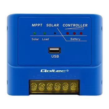 QOLTEC MPPT 15A saulės įkrovimo valdiklis 12V/24V LiFePO4, Gel, AGM, Flooded, Sealed Lead-Acid su LCD ir RS485