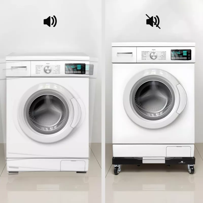 MACLEAN Mobile Washing Machine Base MC-118 B, reguliuojamas 450-700 mm, 200 kg apkrova, 4 fiksuojami ratukai, juoda