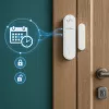 GREENBLUE GB478 belaidis WiFi durų/langų jutiklis – magnetinis kontaktinis, Tuya ir Gosund programėlės, Alexa/Google, maitinamas baterija, baltas
