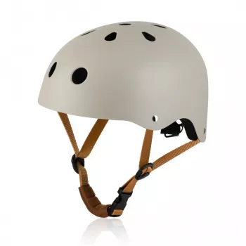Lionelo LO-HELMET Beige Sand dviračio šalmas – In-Mold PC apvalkalas, 24 ventiliacijos kanalai, Headlock reguliavimas, CE EN 1078, L dydis 58-61 cm
