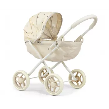 MILLY MALLY Doll Stroller Dori NATURE - natūralaus medžio, klasikinio skandinaviško dizaino vežimėlis lėlėms iki 45 cm, nuo 12 mėn.