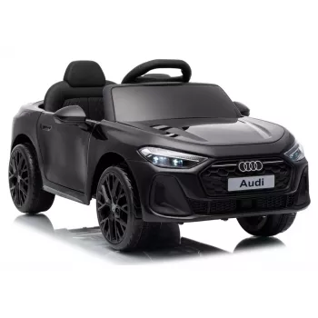 LEAN CARS Audi A5L HL788 juodas 12V elektrinis automobilis vaikams su nuotolinio valdymo pultu, LED žibintais, MP3, EVA putplasčio ratais, eko-odos sėdyne, 30 kg maksimali apkrova, 3-8 metų
