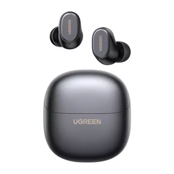 UGREEN WS220 TWS True Wireless Bluetooth 5.0 ausinės su įkrovimo dėklu, jutikliniais valdymais, IPX4 atsparumu vandeniui, įmontuotu mikrofonu, 16h bendra baterijos veikimo trukme - juodos
