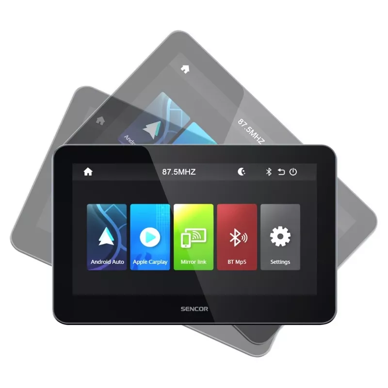 SENCOR SCT M760BWT 7 colių belaidis CarPlay Android Auto 2-DIN multimedijos imtuvas su galinės kameros įvestimi