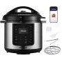 CONCEPT CK8001 daugiafunkcis puodas, 5 l, 900 W, 10 programų, LED, nelipni keraminė talpa, atidėtas startas, palaikoma šiluma, juodos/sidabrinės spalvos