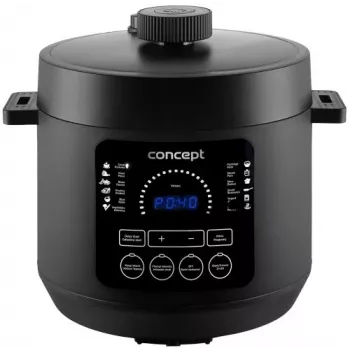 CONCEPT CK6001 5 l daugiafunkcis puodas 900 W, 10 programų, neprideganti danga, juodos/nerūdijančio plieno spalvos