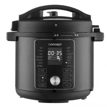 CONCEPT CK8000 daugiafunkcis puodas su oro gruzdintuvės funkcija, 6L puodas, 3,5L krepšelis, 1500W, 10 programų, juodas/sidabrinis
