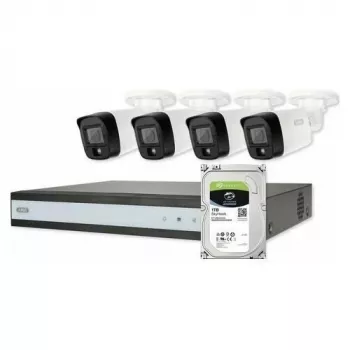 ABUS Security-Center TVVR33843T pilnas rinkinys su 4 analoginėmis mini vamzdinėmis kameromis ir įrašytuvu