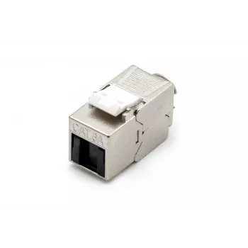 DIGITUS DN-93615-D CAT 6A kiystone modulis, ekranuotas, be įrankių, 10GBase-T, 500 MHz, cinko liejinys, auksuoti kontaktai, T568A/B, PoE++ paruoštas