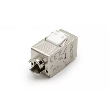 DIGITUS DN-93615-D CAT 6A kiystone modulis, ekranuotas, be įrankių, 10GBase-T, 500 MHz, cinko liejinys, auksuoti kontaktai, T568A/B, PoE++ paruoštas