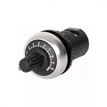 Eaton M22-R10K Potenciometro priekinis elementas, 10 kOhm, tiesinė charakteristika, vieno apsisukimo, montavimui į skydelį, IP66/IP67/IP69K