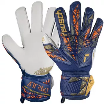 Reusch Attrakt Grip vartininko pirštinės Deep Blue/White/Shocking Orange 11 dydis