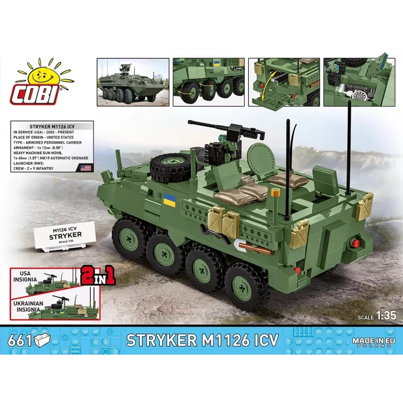 COBI Stryker M1126 ICV (1:35 mastelis) – Detalus karinės technikos modelio rinkinys