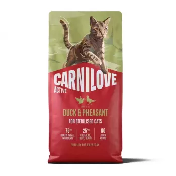 CARNILOVE ACTIVE katėms su antis ir fazanu, sterilizuotoms suaugusioms katėms, visų veislių, 6 kg