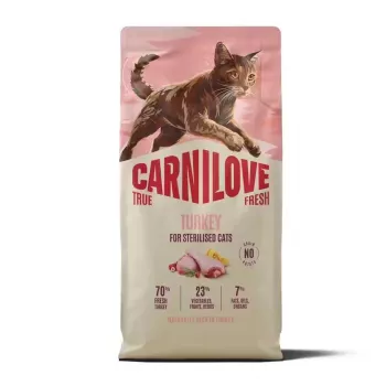CARNILOVE TRUE FRESH sausas ėdalas katėms Turkija sterilizuotoms suaugusioms visų veislių 2 kg