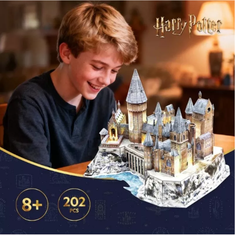 CubicFun 3D dėlionė „Hogvartso pilis sniege“ su LED, Haris Poteris
