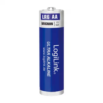 LogiLink Ultra Power šarminės AA baterijos, 8 vnt. rinkinys su susitraukiančia plėvele, 1,5 V LR6, 10 metų galiojimo laikas