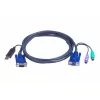 ATEN Intelligent KVM Cable 2L-5502UP - klaviatūros, vaizdo ir pelės (KVM) kombinuotas kabelis