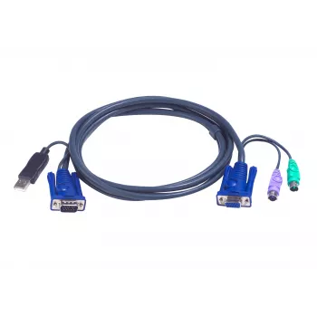 ATEN Intelligent KVM Cable 2L-5502UP - klaviatūros, vaizdo ir pelės (KVM) kombinuotas kabelis