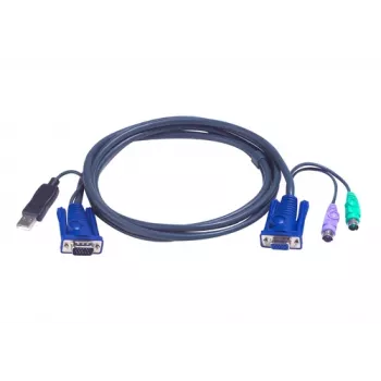ATEN Intelligent KVM Cable 2L-5502UP - klaviatūros, vaizdo ir pelės (KVM) kombinuotas kabelis
