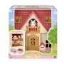 EPOCH Sylvanian Families Starter House – Raudono stogo serijos namelis su Freya šokoladine triušyte ir 10 baldų