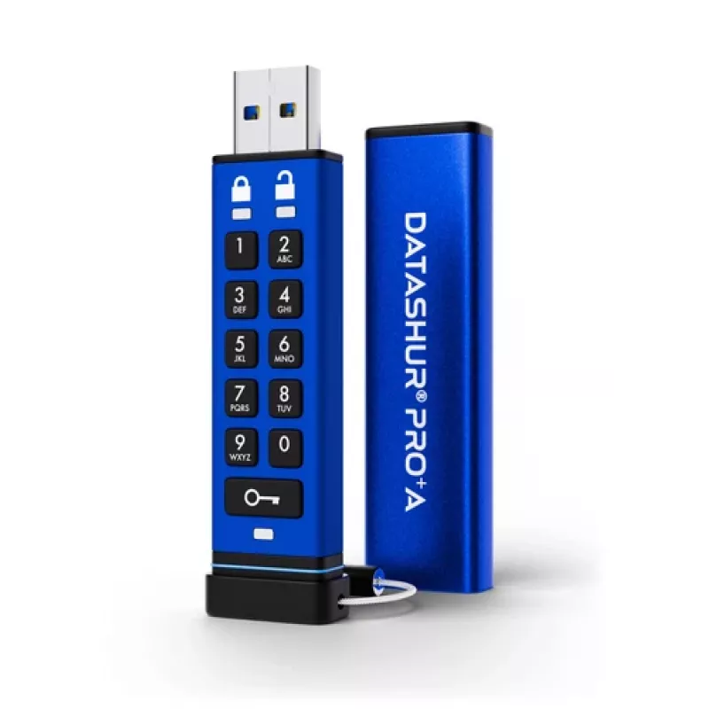 iStorage datAshur PRO+A 128GB USB 3 atmintinė su 256-bit šifravimu (IS-FL-DA3A-256-128)