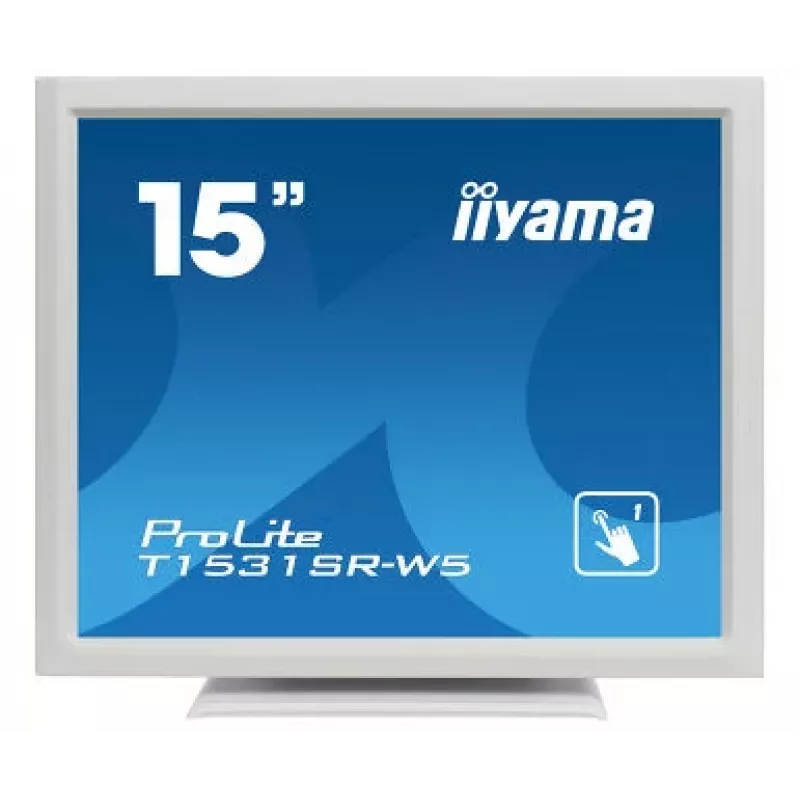 Iiyama ProLite T1531SR-W5 15 colių XGA 4:3 5 laidų varžinis liečiamasis LED monitorius, baltas