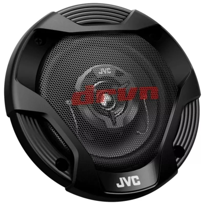 JVC CS-DR422 4 colių 2 krypčių koaksialiniai automobilio garsiakalbiai su anglies-mikos konusais ir hibridiniais apvadais (pora)