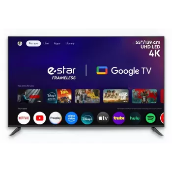 NO NAME LEDTV55A1T2 55 colių QLED 4K UHD Smart TV su Dolby Vision IQ, HDR10+, Dolby Atmos, VIDAA U5.0, įtaisyta Alexa, berėmiu dizainu ir žaidimų režimu