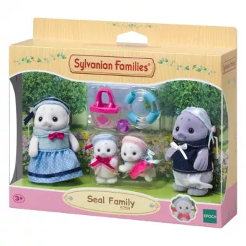 Sylvanian Families Ruonių šeimynėlės figūrėlių rinkinys – Glenn, Amanda ir kūdikėlis Nicola su aksesuarais