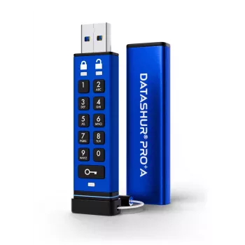iStorage datAshur PRO+A 32GB USB 3.2 Gen 1 aparatūrinio šifravimo atmintukas su PIN autentifikacija, FIPS 140-3 Level 3, IP68, apsauga nuo brutalių atakų